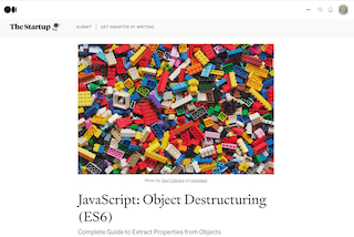 Object Destructuring (ES6) (The Startup)